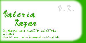 valeria kazar business card